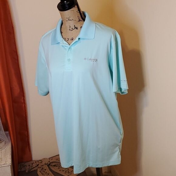Men's Columbia pastel green PFG polo size Medium - Picture 3 of 9